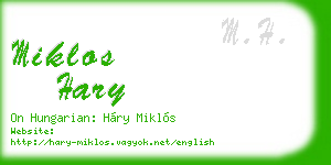 miklos hary business card